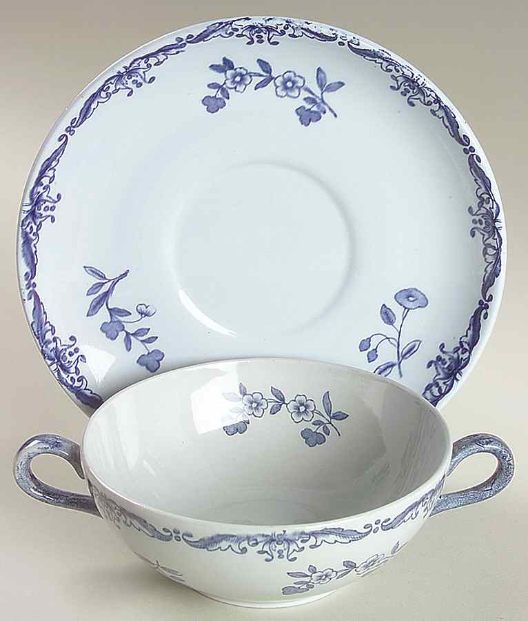 Ostinda Flat Cream Soup Bowl & Saucer Set by Rorstrand-1