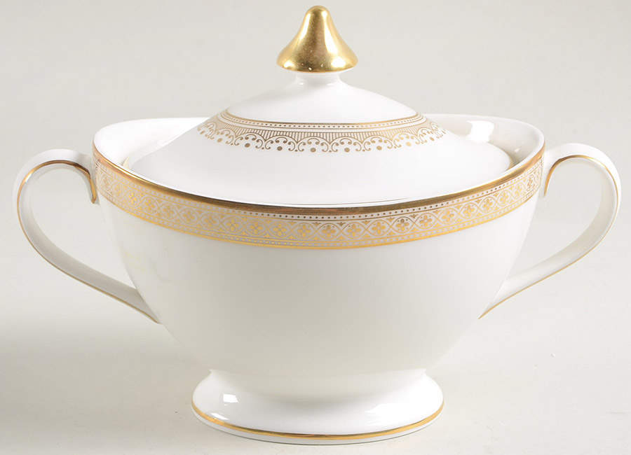 Piper Gold Sugar Bowl & Lid by Royal Doulton-1