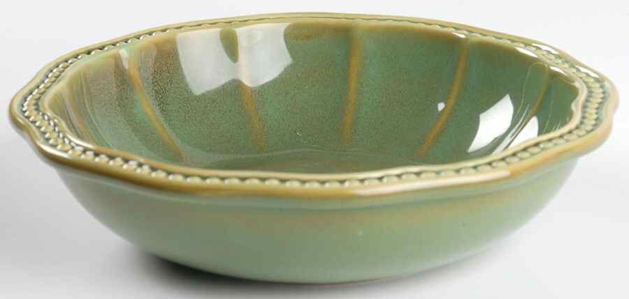 Hobnail Fall Green Rim Soup Bowl by Roscher & Co-1
