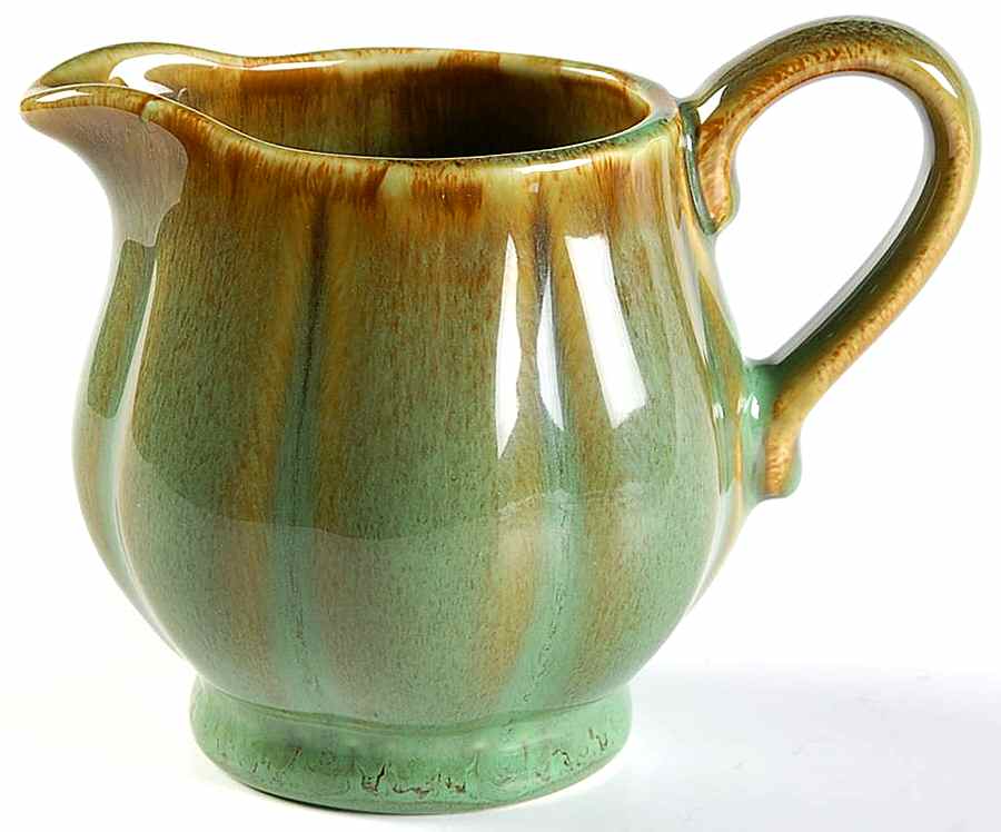 Hobnail Fall Green Creamer by Roscher & Co-1