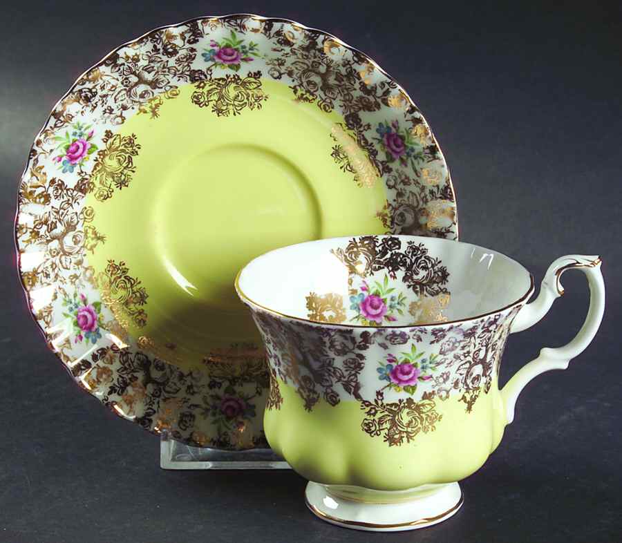 Picardy Series Footed Cup & Saucer Set by Royal Albert-1