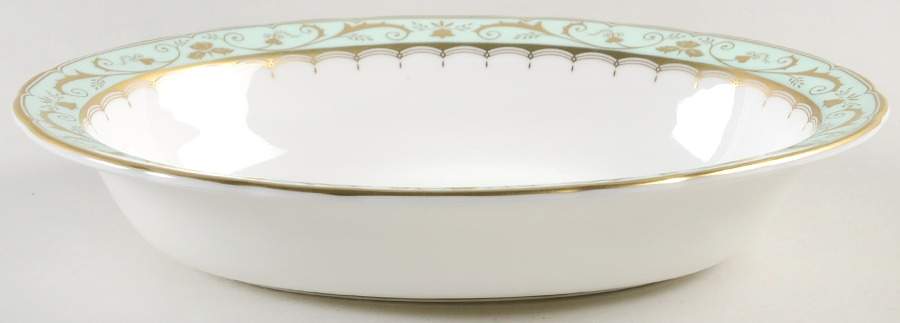 Darley Abbey Harlequin Green 9" Oval Vegetable Bowl by Royal Crown Derby-1