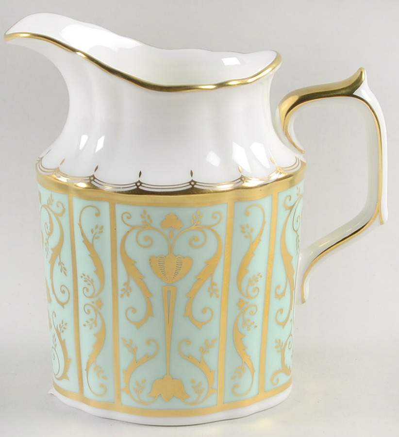 Darley Abbey Harlequin Green Creamer by Royal Crown Derby-1