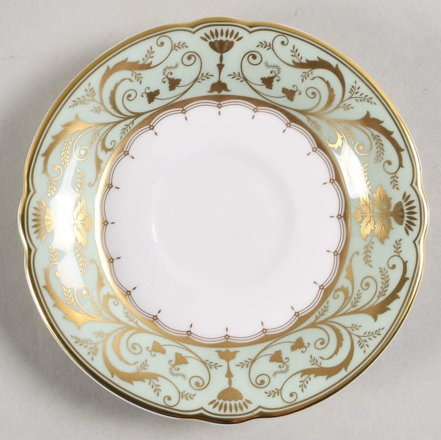 Darley Abbey Harlequin Green Saucer for Footed Cup by Royal Crown Derby-1