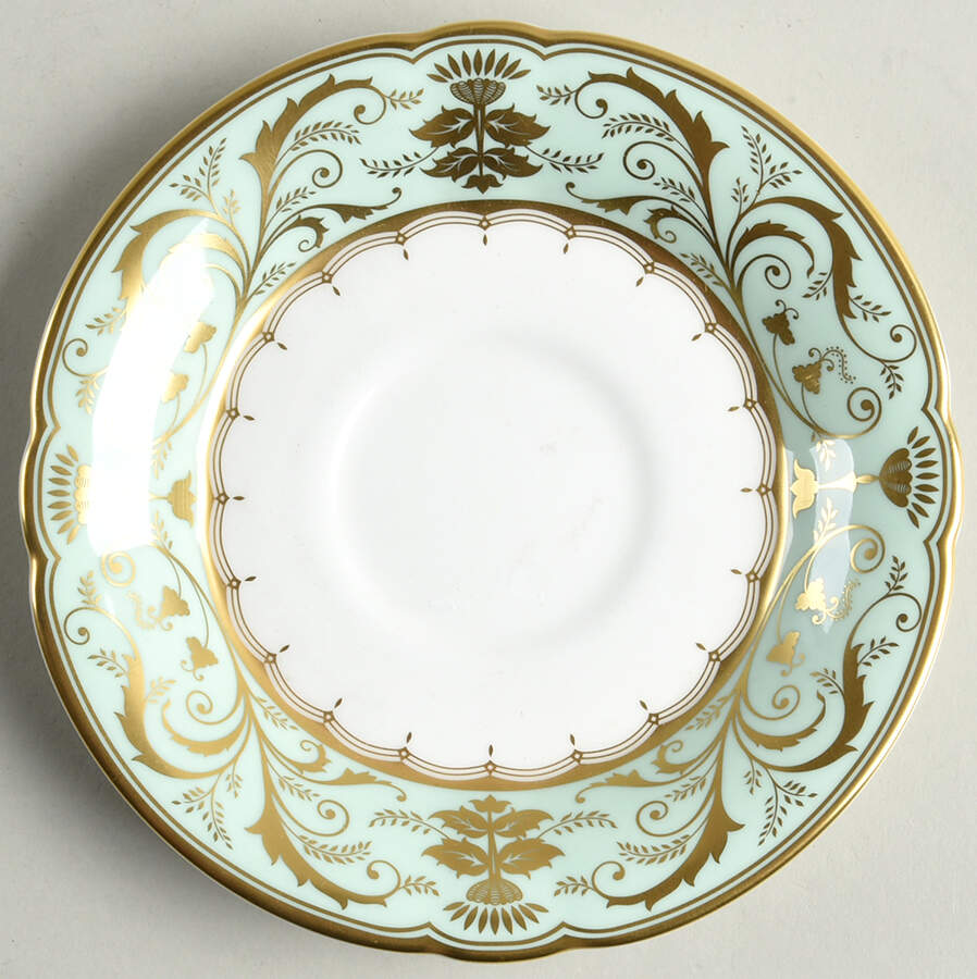 Darley Abbey Harlequin Green Saucer by Royal Crown Derby-1