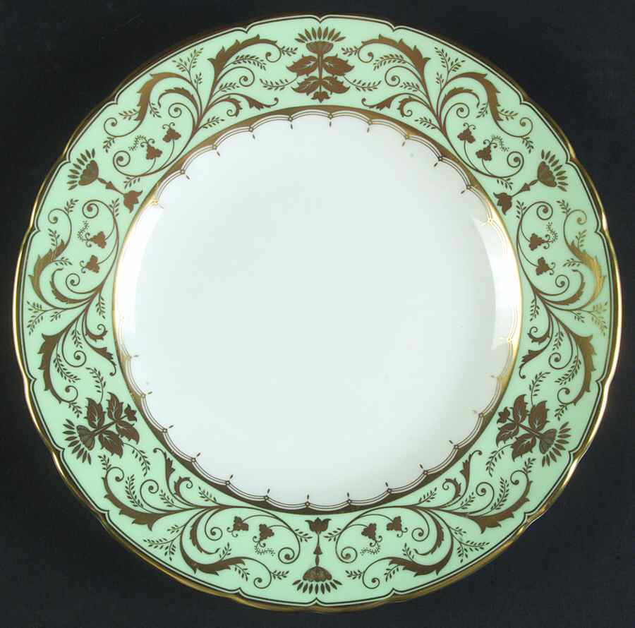 Darley Abbey Harlequin Green Salad Plate by Royal Crown Derby-1
