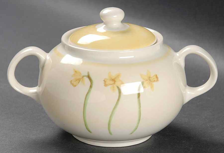 Simplicity Yellow Sugar Bowl & Lid by Royal Stafford-1