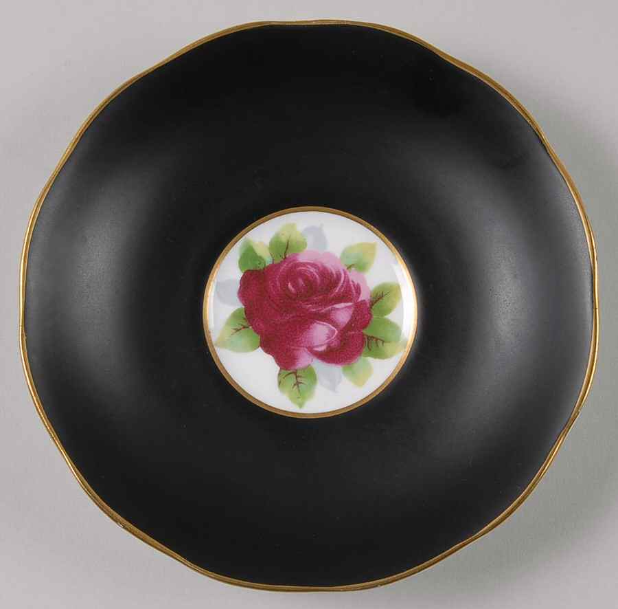 Old English Rose Matte Saucer for Footed Cup by Royal Albert-1