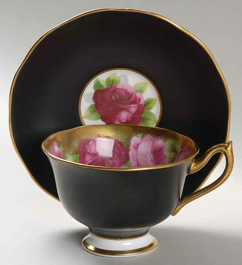 Old English Rose Matte Footed Cup & Saucer Set by Royal Albert-1