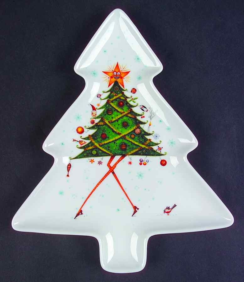 Festive Collection Small Tree Shaped Dish by Royal Worcester-1