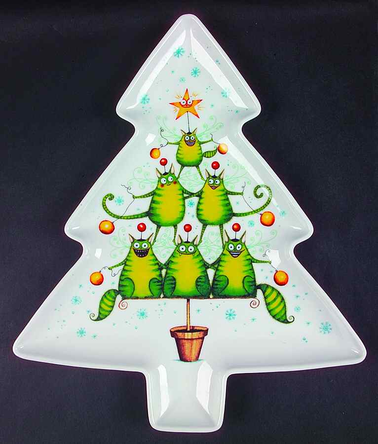Festive Collection Large Tree Shaped Dish by Royal Worcester-1