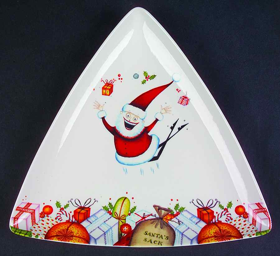 Festive Collection 9" Triangular Plate by Royal Worcester-1
