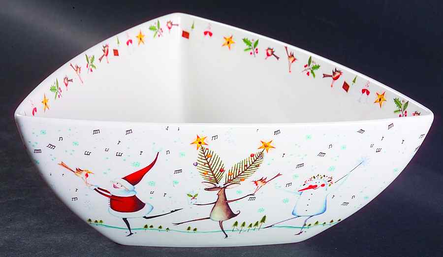 Festive Collection 9" Triangular Serving Bowl by Royal Worcester-1