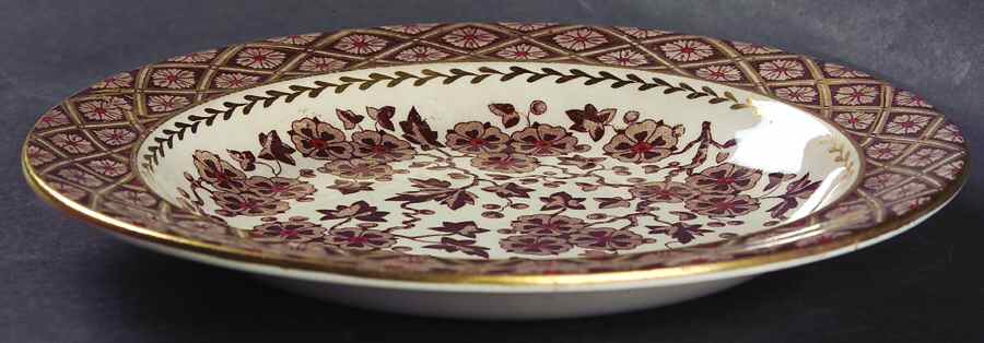Hawthornden (Brown&Red Flowers) Rim Soup Bowl by Ridgway (Ridgways)-1