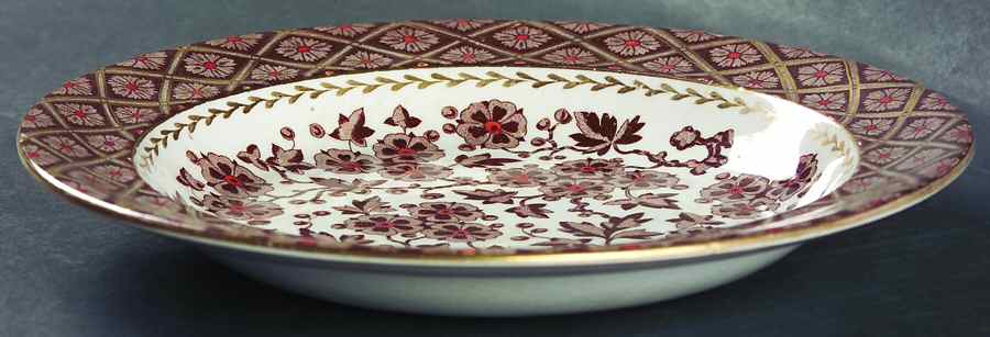 Hawthornden (Brown&Red Flowers) Large Rim Soup Bowl by Ridgway (Ridgways)-1