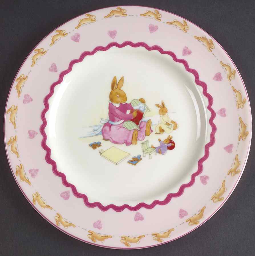 Bunnykins Sweethearts Child's Plate by Royal Doulton-1