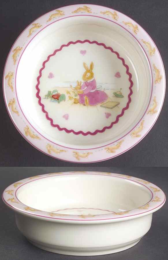 Bunnykins Sweethearts 6" Round Baby Plate by Royal Doulton-1