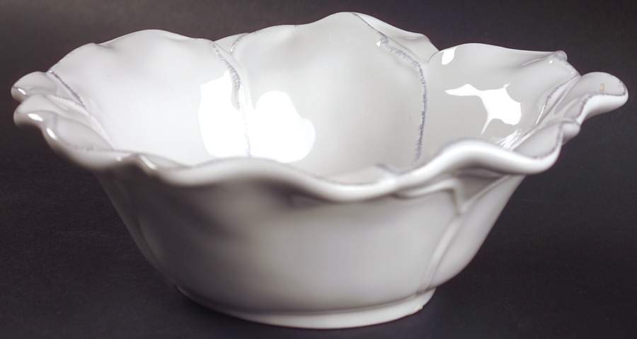Antique White Leaf Collection Soup/Cereal Bowl by Roscher & Co-1