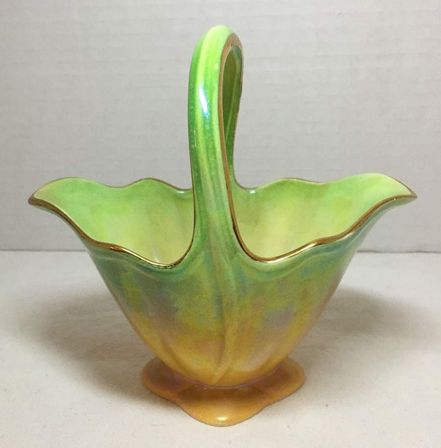 Lustreware Green Orange Rowsley Basket by Royal Winton-1