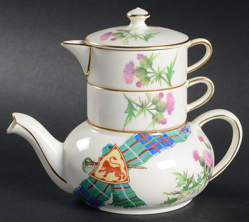 RWI199 Mini Teapot Stacking Set (Creamer, Sugar) by Royal Winton-1