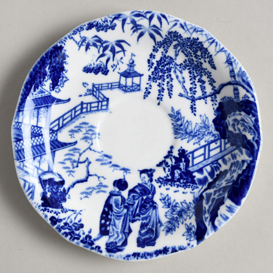 Blue Mikado (No Trim) Saucer by Royal Crown Derby-1