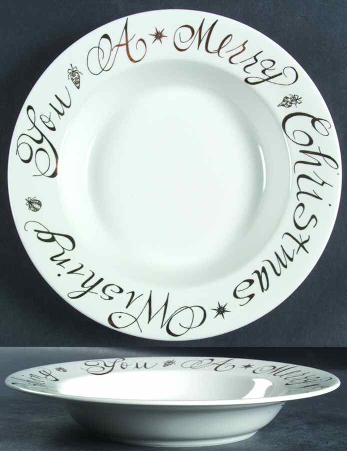 Christmas Wish Rim Soup Bowl by Rosanna-1