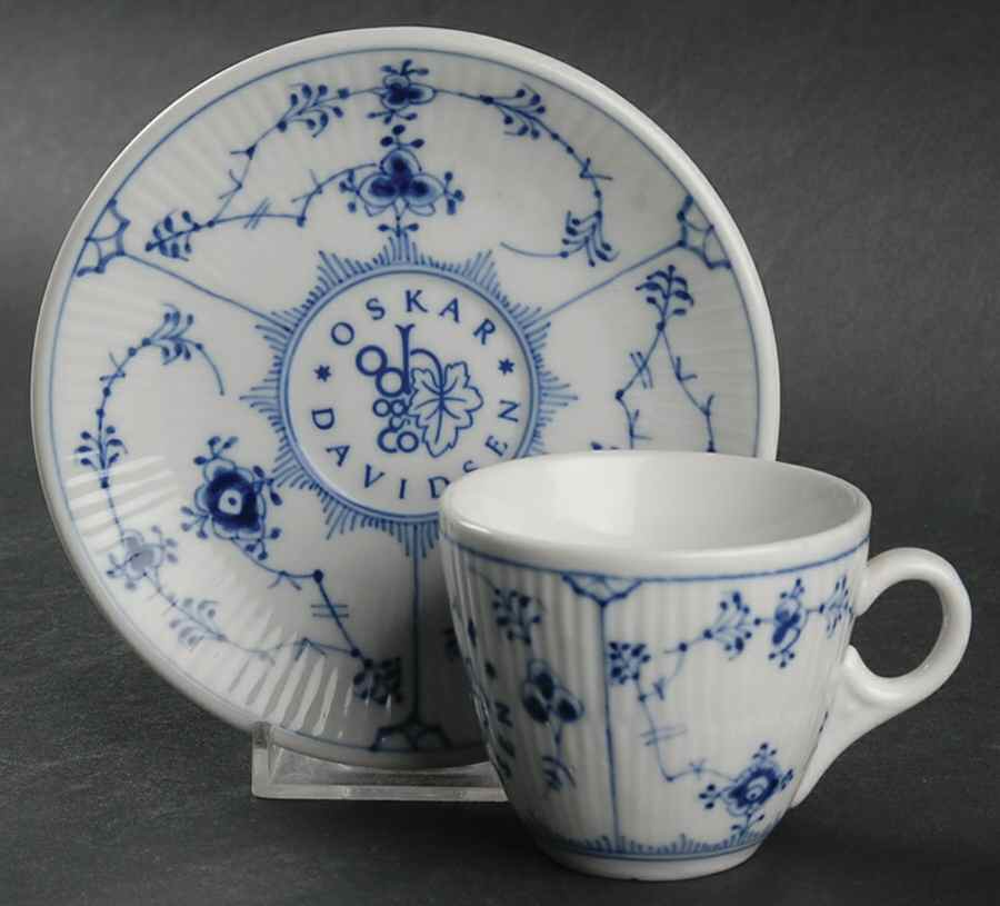 Blue Fluted Plain (Restaurantware) Flat Demitasse Cup & Saucer Set by Royal Copenhagen-1