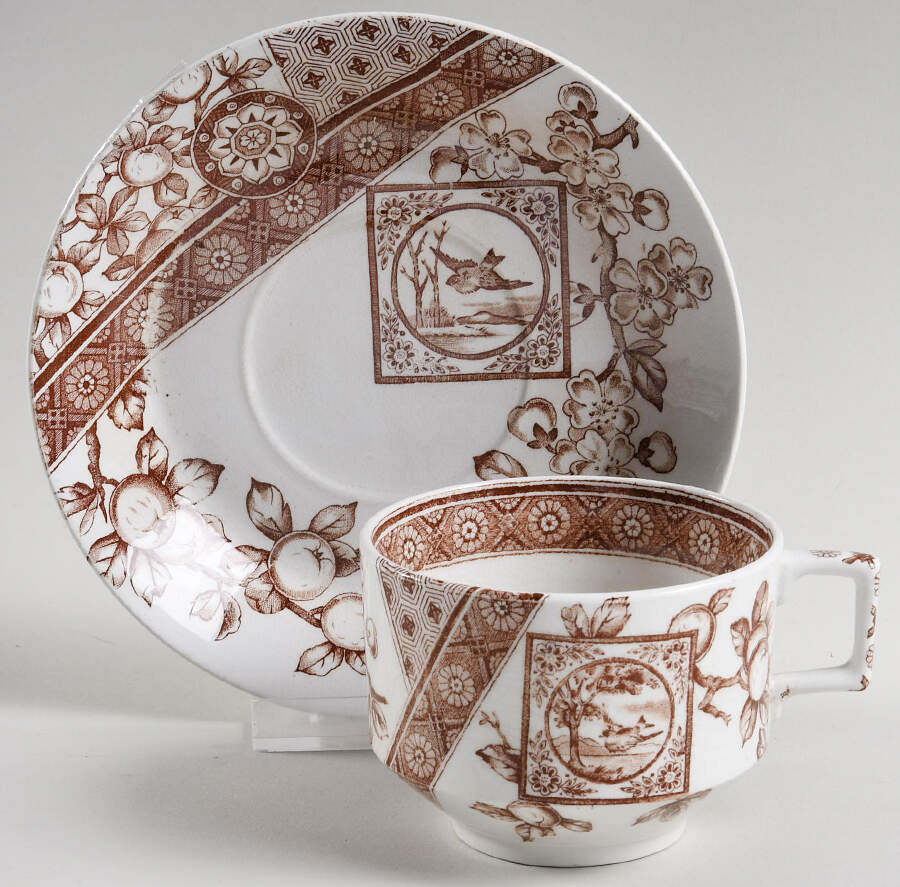 Dado Flat Cup & Saucer Set by Ridgway (Ridgways)-1