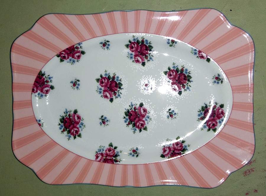 Chelsea Flowers 10" Rectangular Serving Platter by Rosanna-1