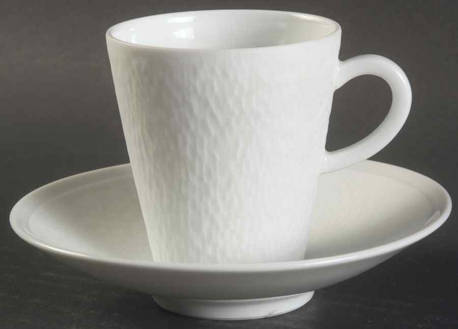 Mineral Sable White Flat Demitasse Cup & Saucer Set by Raynaud-1