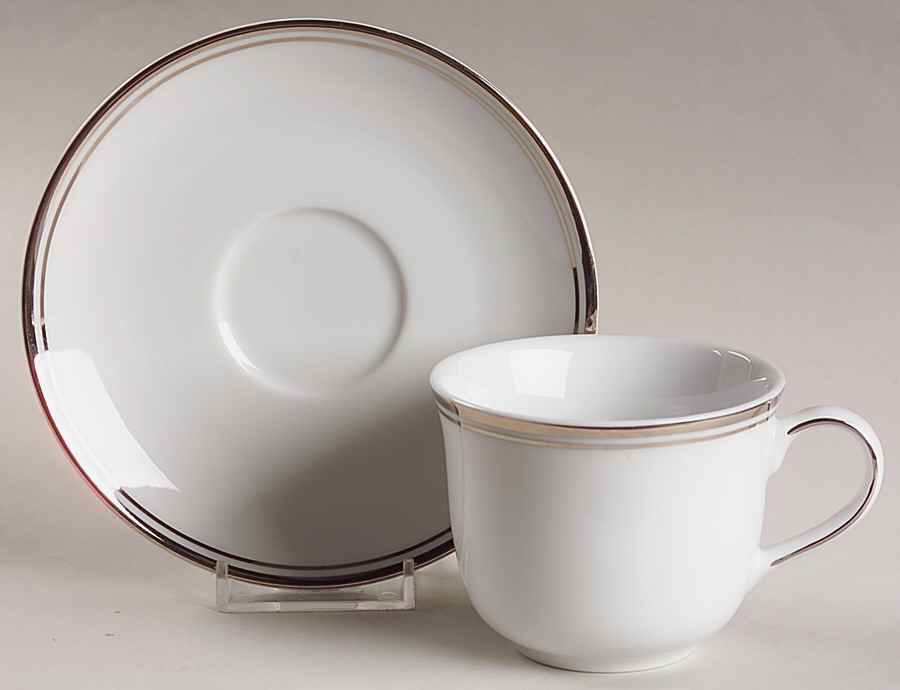 Royal Platinum Flat Cup & Saucer Set by Royal Doulton-1