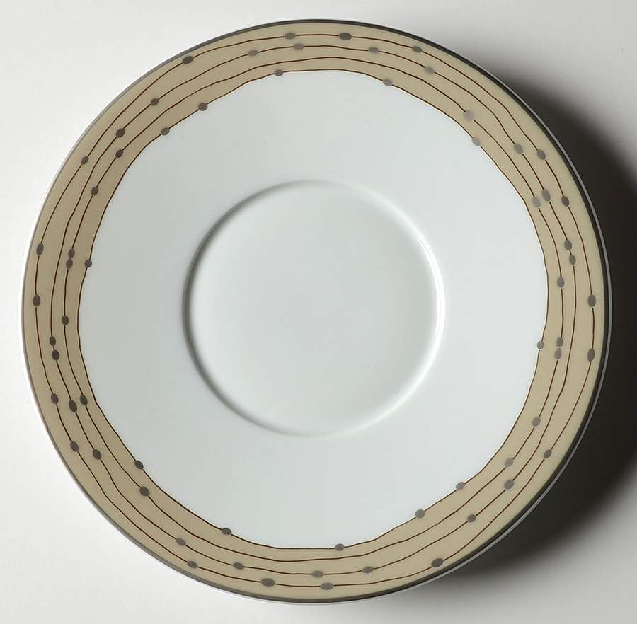 Pluies Beige Saucer for Flat Cup by Raynaud-1