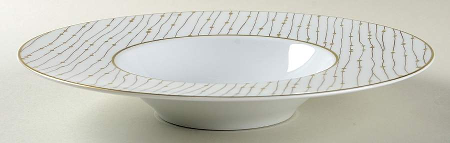 Pluies Gold Large Rim Soup Bowl by Raynaud-1