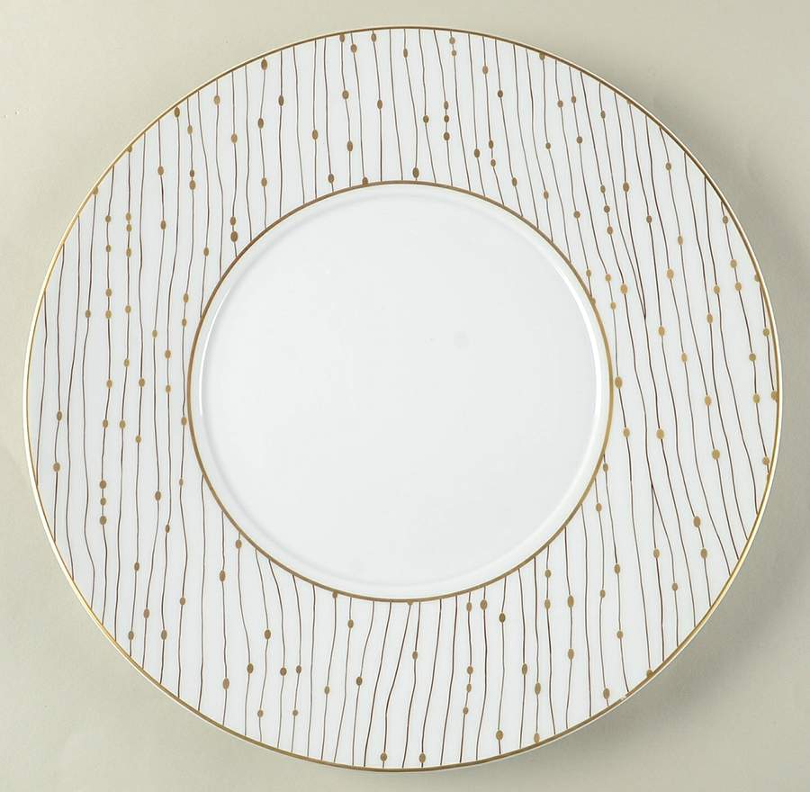 Pluies Gold 12" Chop Plate (Round Platter) by Raynaud-1