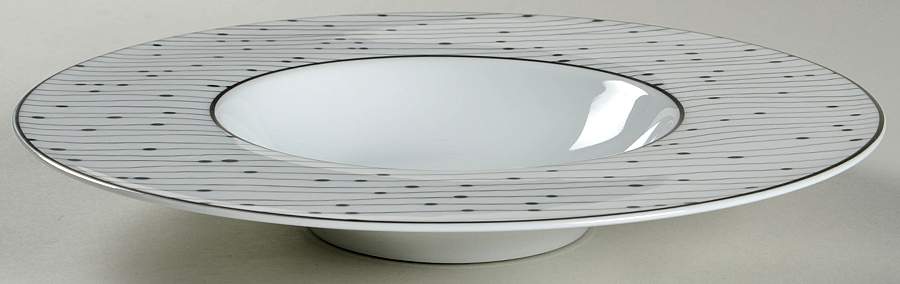 Pluies Platinum Large Rim Soup Bowl by Raynaud-1