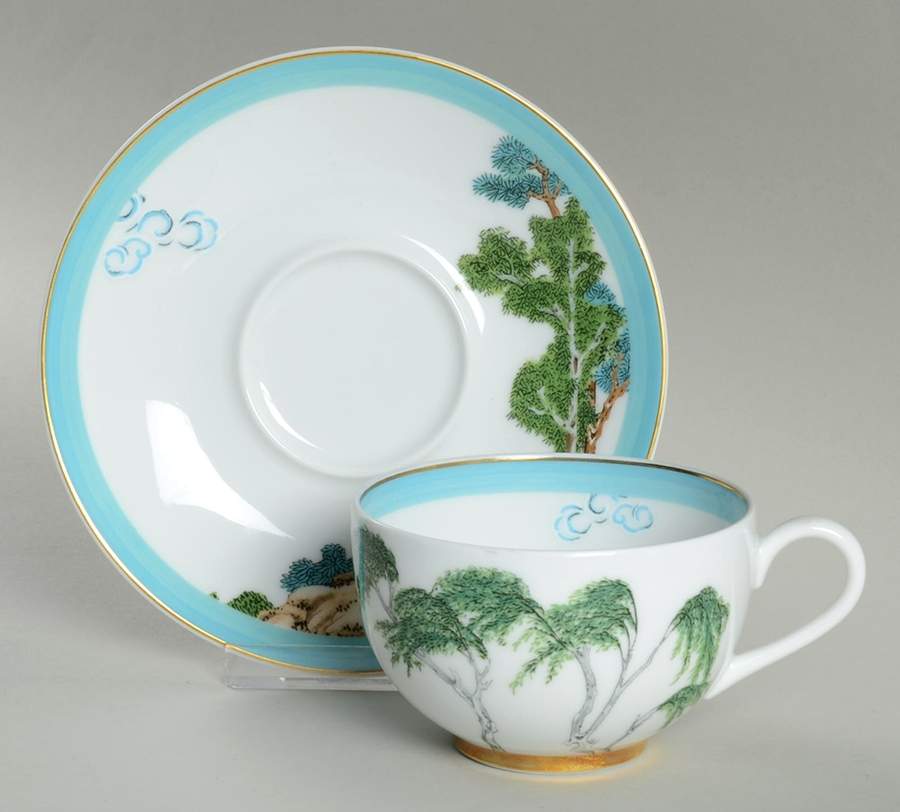 Jardin Celeste Flat Cup & Saucer Set by Raynaud-1