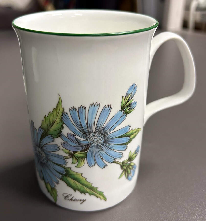 Botanical Flowers (Green Trim) Mug by Roy Kirkham-1
