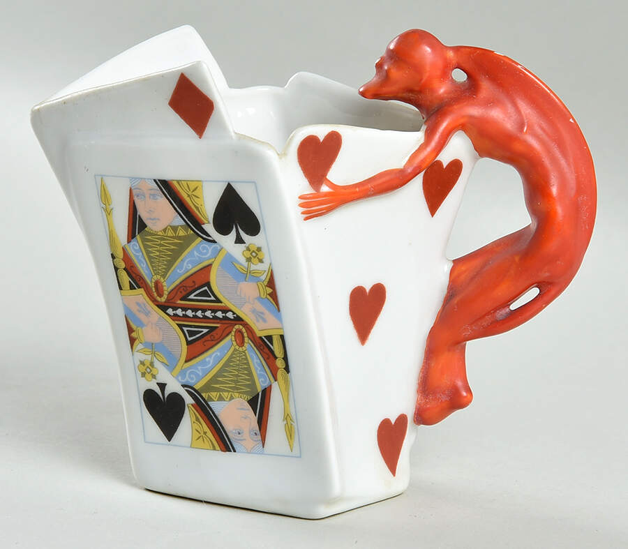 Devil and Cards Creamer by Royal Bayreuth-1