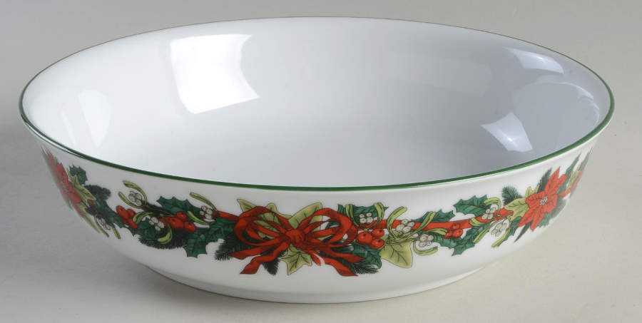 Holly Ribbons Garland 10" Round Serving Bowl by Royal Worcester-1