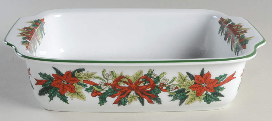 Holly Ribbons Garland 11" Rectangular Baker Oven To Table by Royal Worcester-1