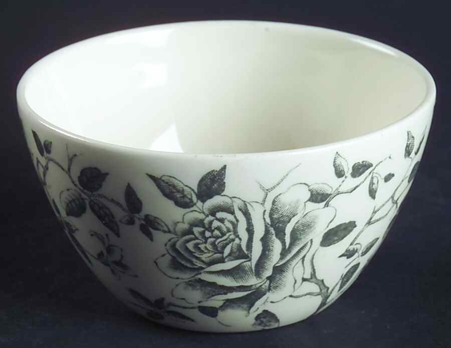 Shadow Rose (Gray) Mini Open Sugar Bowl by Ridgway (Ridgways)-1