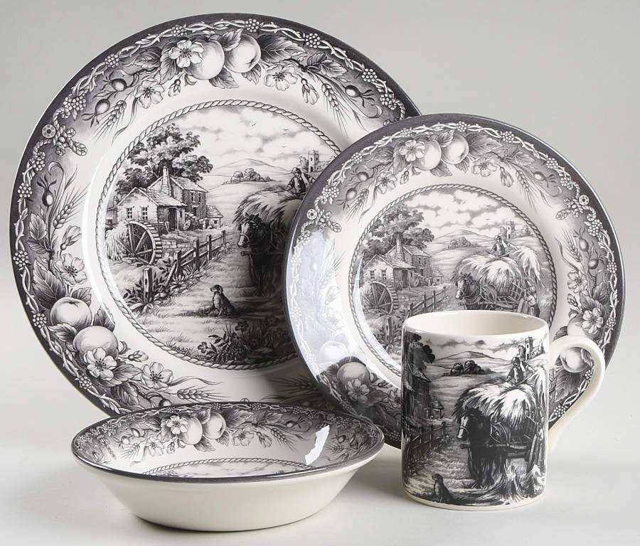 Hayride Black 4 Piece Place Setting by Royal Stafford-1