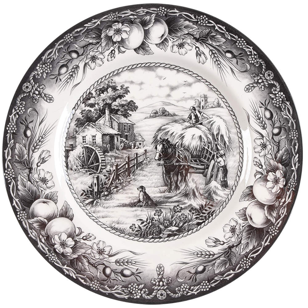 Hayride Black Dinner Plate by Royal Stafford-1