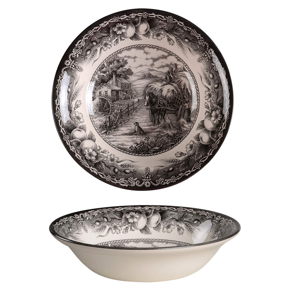 Hayride Black 9" Round Vegetable Bowl by Royal Stafford-1