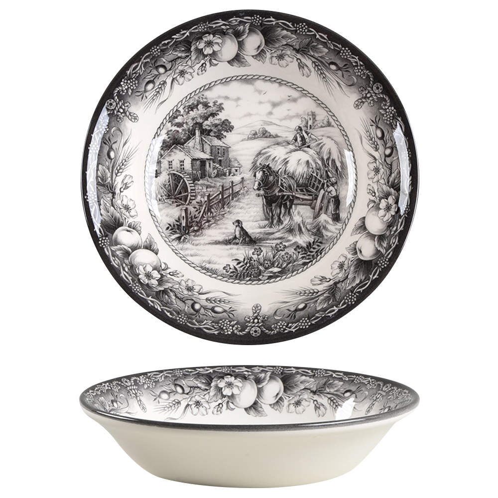 Hayride Black Coupe Cereal Bowl by Royal Stafford-1