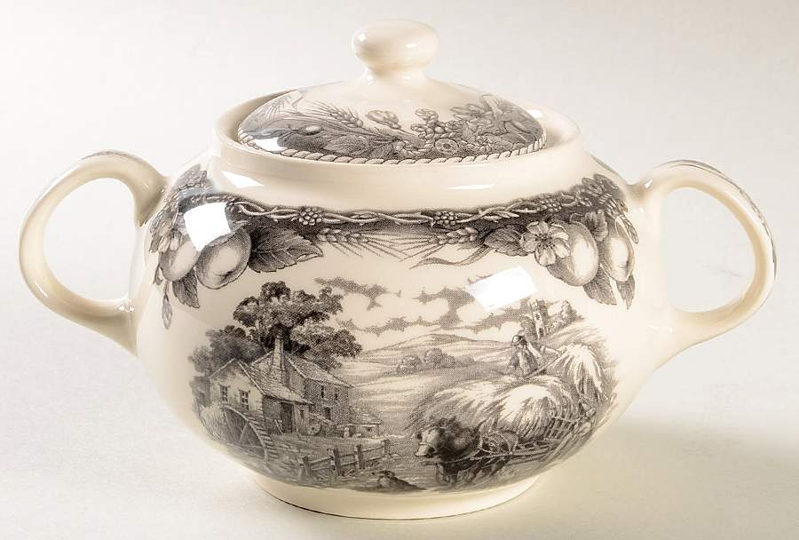 Hayride Black Sugar Bowl & Lid by Royal Stafford-1