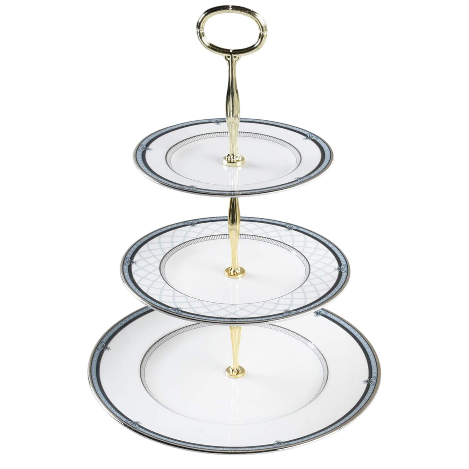 Countess 13 7/8"-14 1/4" 3-Tiered Serving Tray(DP,SP,BB) HC by Royal Doulton-1