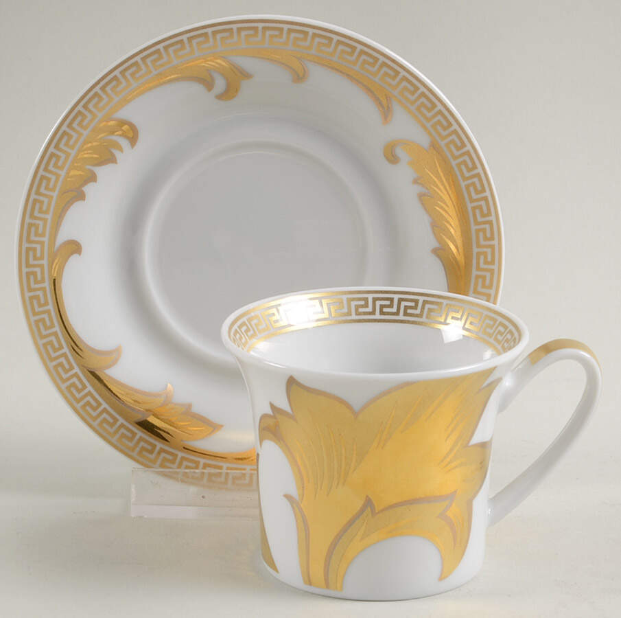 Arabesque Gold Flat Demitasse Cup & Saucer Set by Rosenthal - Continental-1