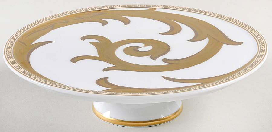 Arabesque Gold 8" Diameter Pedestal Cake Stand by Rosenthal - Continental-1