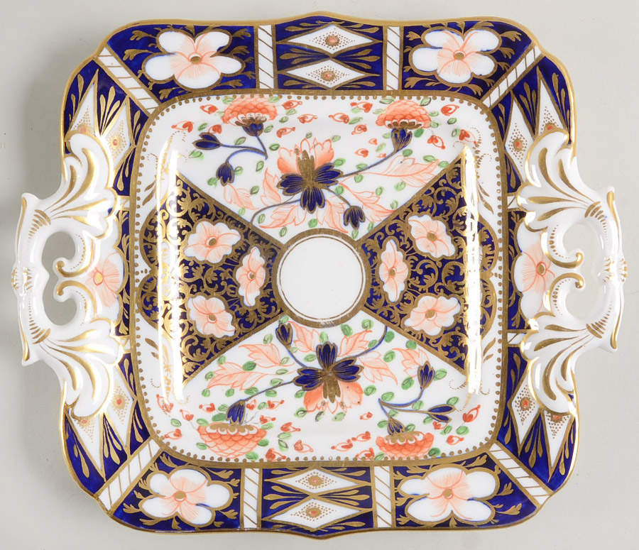 6299 Square Handled Cake Plate by Royal Crown Derby-1